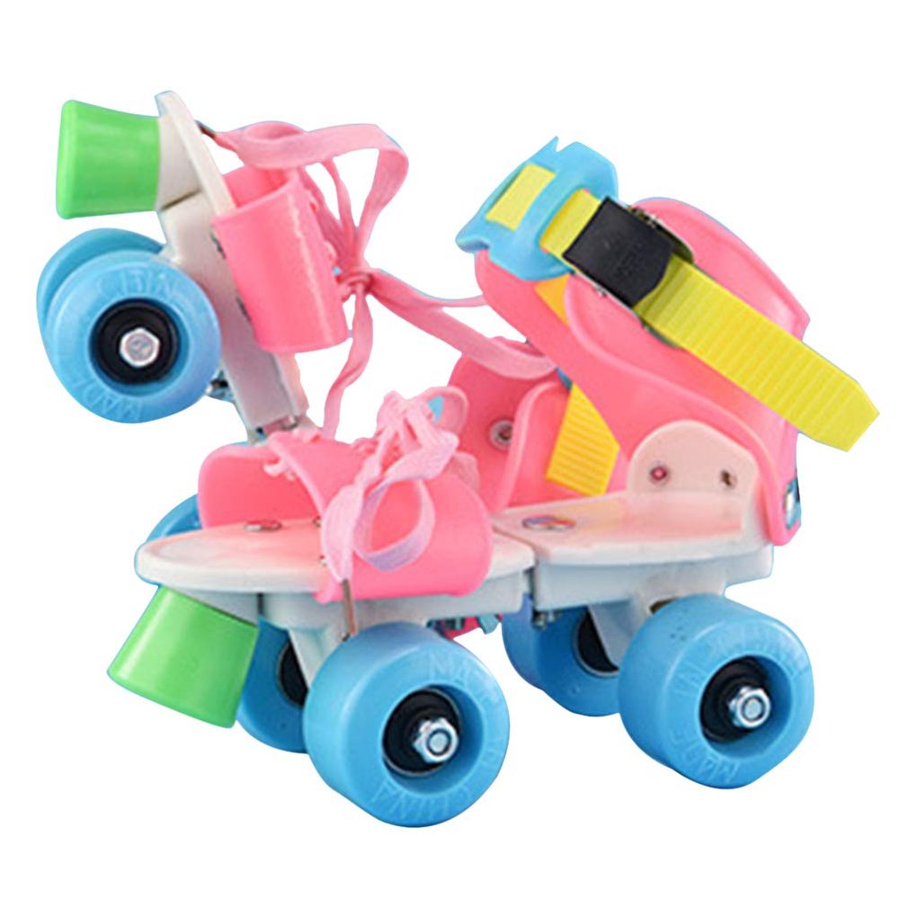 Adjustable Roller Skates for Kids Double Row Wheels with PU Wheels and Brake System Youth Inline Skates for Boys Girls Age 5-12 Years