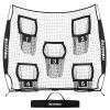 BaseGoal Football Nets for Throwing, Quarterback Training Equipment with 5 Target Pockets for Improving Accuracy - 8 x 8 ft Black view 1