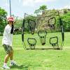 BaseGoal Football Nets for Throwing, Quarterback Training Equipment with 5 Target Pockets for Improving Accuracy - 8 x 8 ft Black view 3