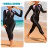 Scuba Equipment One Piece Bathing Suit UPF 50 Boyleg Surfing Rashguard Rash Guard Zip Up Bathing Suit Pink, Large view 2