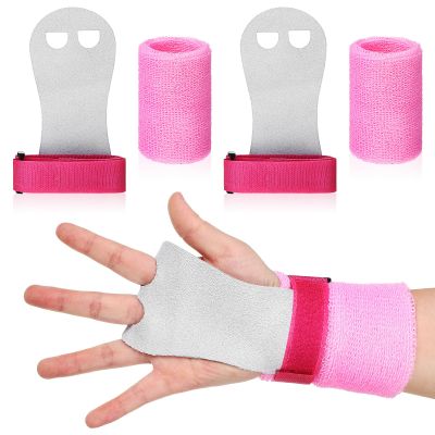 VANZACK 4 Pcs Gymnastics Grips and Wristbands Bar Grips Palm Protection and Wrist Support Bands for Workout Exercise Weight Lifting