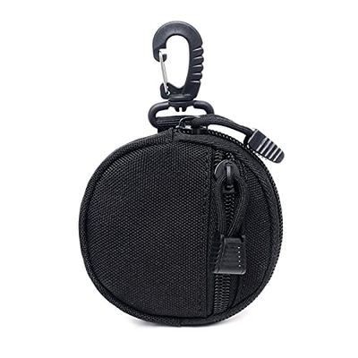Small EDC Pouch Bag Molle Tactical Wallet, Accessories, Coin Purse, Key Case, Keychain Pouch, Earphone Case, Military Gear Waterproof (Black)