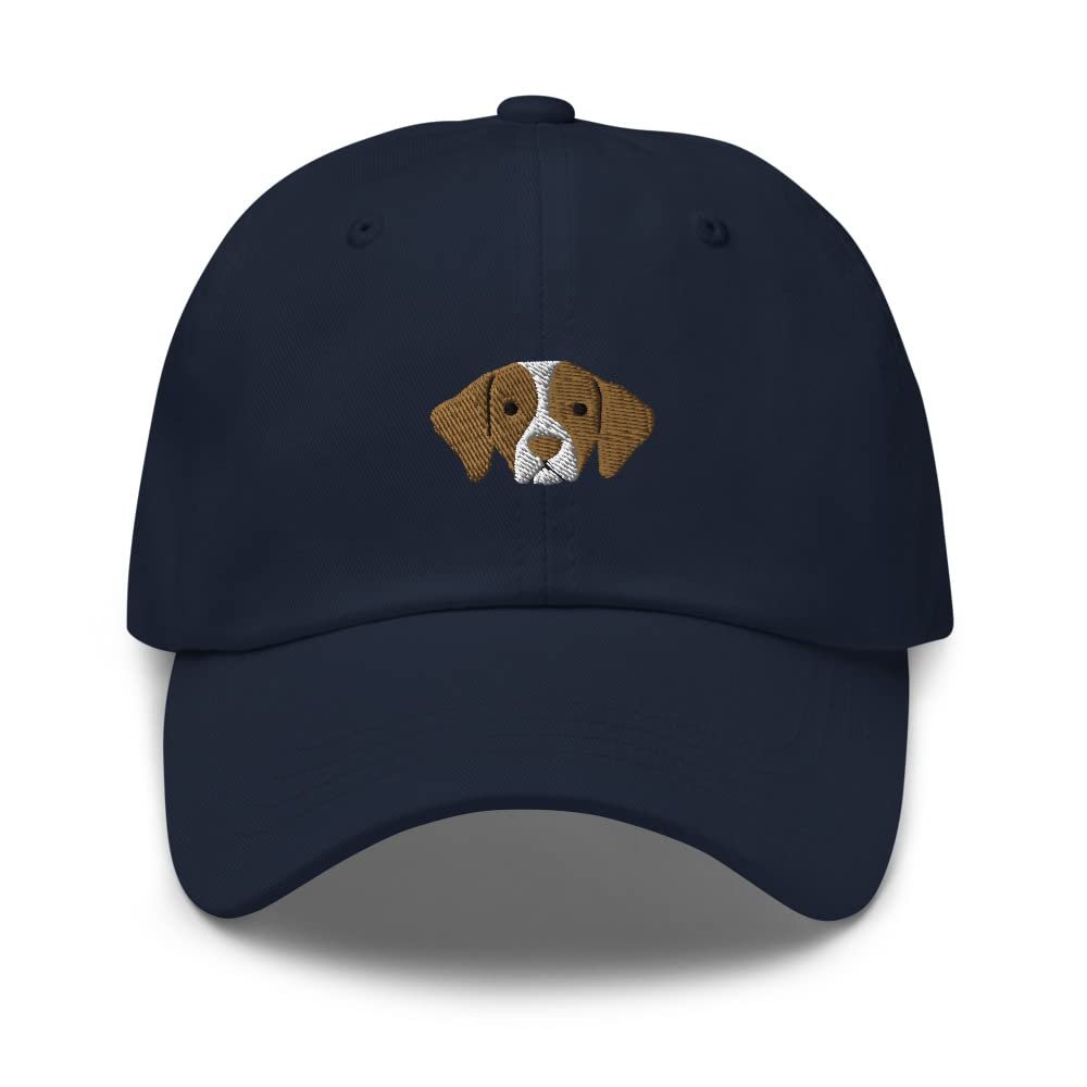 Brittany Spaniel hat, Embroidered Baseball hat, Brittany Spaniel Gifts. Navy