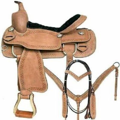 Leather Western Barrel Racing Horse Tack Saddle Saba International (13 Inch)