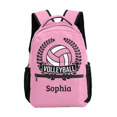 SunFancyCustom Personalized Volleyball Pink Custom Backpack Waterproof Multifunctional Daypack with Name Gift