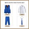 Laimi Duo Boys' Suits Royal Blue Suit for Toddler Boys Slim Fit Wedding Suit First Communion Outfits Kids Dress Clothes Size 4 view 2