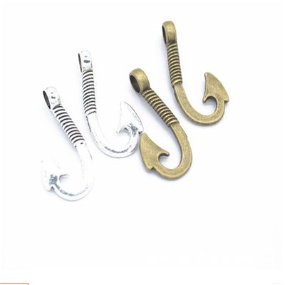 100pcs bronze/silver 31x13mm Zinc alloy fish hook pendant necklace bracelet jewelry accessories