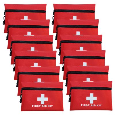 AOUTACC 12pcs Mini First Aid Kit Empty Bag, Travel Empty First Aid Kit Pouch with Zippered for Emergency at Home, Office, Car, Outdoors, Boat, Camping, Hiking(Bag Only)