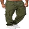 AIFARLD Men's Cargo Pants with Pockets Cotton Hiking Sweatpants Casual Athletic Jogger Sports Outdoor Trousers Relaxed Fit Army Green view 1