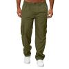AIFARLD Men's Cargo Pants with Pockets Cotton Hiking Sweatpants Casual Athletic Jogger Sports Outdoor Trousers Relaxed Fit Army Green view 2