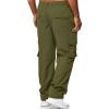 AIFARLD Men's Cargo Pants with Pockets Cotton Hiking Sweatpants Casual Athletic Jogger Sports Outdoor Trousers Relaxed Fit Army Green view 3