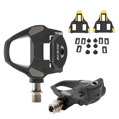 Road Bike Pedals 105 PD-R7000 Carbon Bicycle Self-Locking SPD SL Pedals Compatible with Shimano Bike Pedal SPD-SL+SH11 Cleats Set,2 in 1