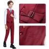 Boys Suits Slim Fit Toddler Kids Burgundy Suits for Boys Dress Vest Pants Set Wedding Ring Bearer Outfits Size 3 view 3