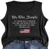 COLORFUL BLING We The People Women Tank Top American Flag Printed Sleeveless Shirt 4th of July Patriotic Vest Top, Black, L view 2