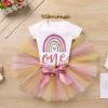 First Trip around the sun Birthday Outfit - Cake Smash Outfit Girl - Hippie Bohemian Themed First Birthday Girl Outfit Tutu Skirt One Year Old Party Supplies Rainbow - Boho One 9-12 Months view 2