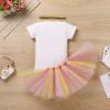 First Trip around the sun Birthday Outfit - Cake Smash Outfit Girl - Hippie Bohemian Themed First Birthday Girl Outfit Tutu Skirt One Year Old Party Supplies Rainbow - Boho One 9-12 Months view 4