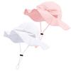 Baby Girl Sun Hat with UPF 50+ Outdoor Adjustable Beach Hat with Wide Brim Bucket Hats (0-6 Months, Pink & White -2pcs) view 1