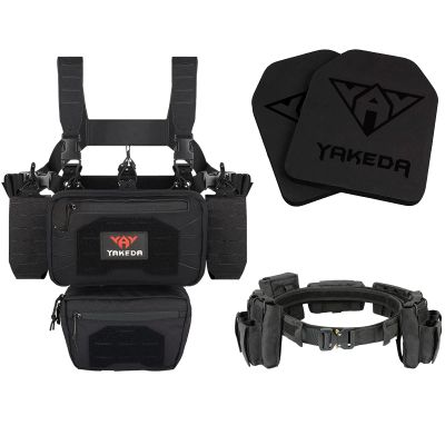 YAKEDA Tactical Chest Mini Rig & Battle Duty Belt & EVA Foam Pads