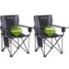 Aohanoi Oversized XL Camping Chairs for Adults, Padded Folding Camp Chair with High Back, Cup Holder & Side Pocket for Outside, Lawn, Beach, Fishing, Sports, Folding Heavy Duty Chairs, Black view 1