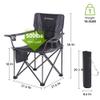 Aohanoi Oversized XL Camping Chairs for Adults, Padded Folding Camp Chair with High Back, Cup Holder & Side Pocket for Outside, Lawn, Beach, Fishing, Sports, Folding Heavy Duty Chairs, Black view 3