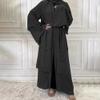 Abayas For Women Muslim Abaya Long Cardigan Kaftan Dresses with Hijab Scarf Middle East Islamic Robe Dresses Full Length Muslim Clothes For Women Dubai Ramadan Dress Black+Hijab Large view 4