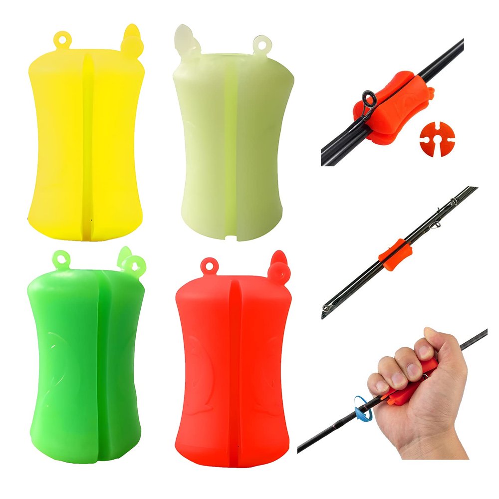 4pcs Fishing Rod Ball Skinny Tie Fishing Accessories Binding Fishing Accessories Fishing Rod Strap Fishing Pole Wrap Equipment TPR Soft Glue Non-Slip Stretchy Rod Tie