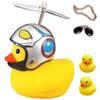 ACEDOAMARE Duck Bike Bell, Cute Rubber Yellow Duck Bicycle Accessories with LED Light Propeller Helmet Squeeze Horns for Adults Kids Children Cycling Motorcycle Handlebar Bicycle (Robot) view 1
