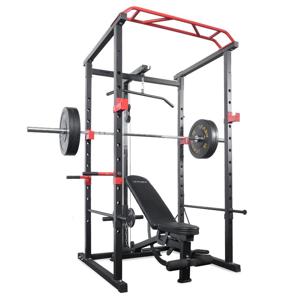 Power Cage (Power Cage + Weight Bench, Black)