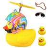 ACEDOAMARE Duck Bike Bell, Cute Rubber Yellow Duck Bicycle Accessories with LED Light Propeller Helmet Squeeze Horns for Cycling Motorcycle Handlebar Bicycle (Rainbow) view 1