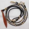 WeavingCraft Black Rope with Natural Knots Raw Hide Leather Horse Tack Hand-Braided Romal Romel Reins Hand Made Ranch Rope/Rope Reins-8.5 Ft, 52' Romel view 2