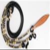 WeavingCraft Black Rope with Natural Knots Raw Hide Leather Horse Tack Hand-Braided Romal Romel Reins Hand Made Ranch Rope/Rope Reins-8.5 Ft, 52' Romel view 3