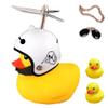ACEDOAMARE Duck Bike Bell, Cute Rubber Yellow Duck Bicycle Accessories with LED Light Propeller Helmet Squeeze Horns for Cycling Motorcycle Handlebar Bicycle (Hello) view 1