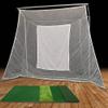 Cimarronsports 10x10x10 Masters Golf Net w Frame Kit, 5x5 TeeLine Golf Mat, & Ball Tray view 3