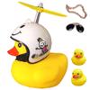 ACEDOAMARE Duck Bike Bell, Cute Rubber Yellow Duck Bicycle Accessories with LED Light Propeller Helmet Squeeze Horns for Cycling Motorcycle Handlebar Bicycle (Little Man) view 1