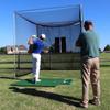 Cimarronsports 10x10x10 Masters Golf Net w Frame Kit, 4x6 Ultimate Golf Mat, & Ball Tray view 4