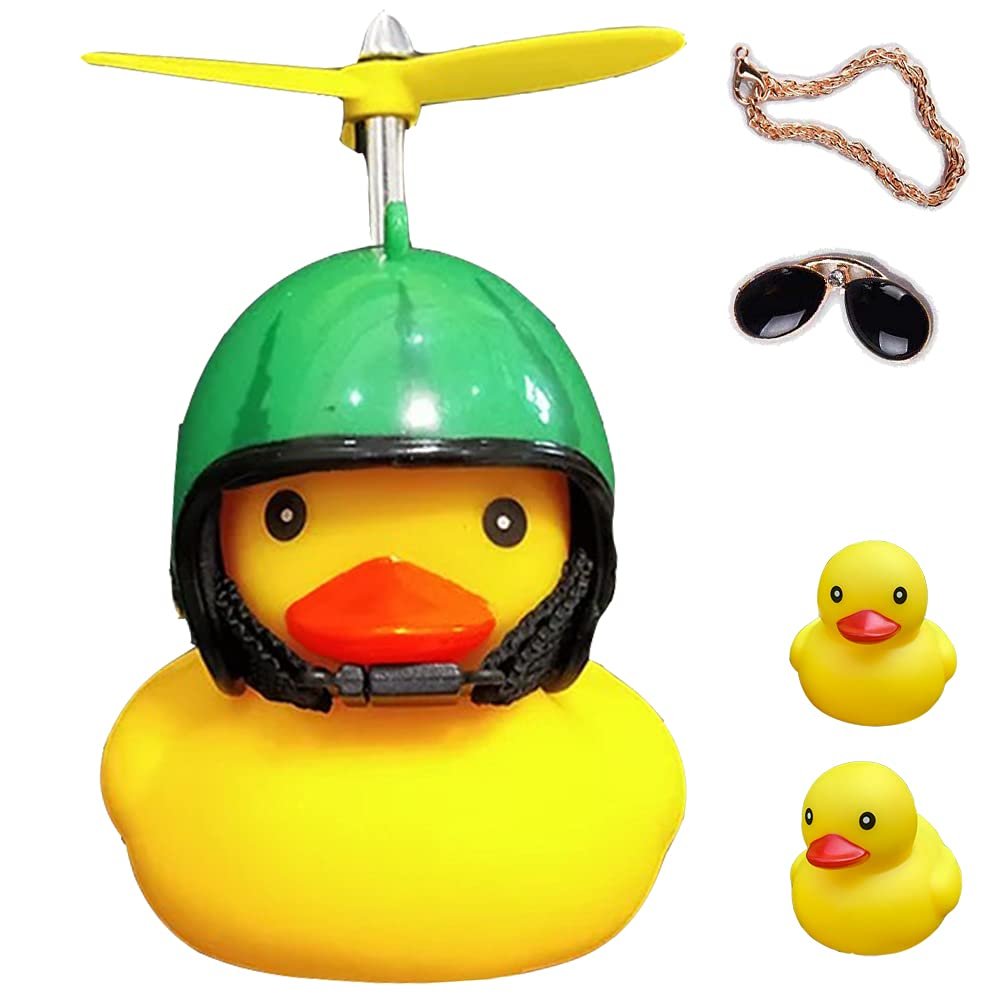 ACEDOAMARE Duck Bike Bell, Cute Rubber Yellow Duck Bicycle Accessories with LED Light Propeller Helmet Squeeze Horns for Adults Kids Children Cycling Motorcycle Handlebar Bicycle (Watermelon)