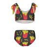Aflyko Girls' Swimwear French Fries Cartoon 2-Piece Bikini Set Summer Swimsuit Holiday Bathing Suit Hawaii Beachwear Water Sport Tankini Set 7-8T view 2