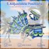 Tangkula Set of 4 Backpack Beach Chair, 5-Position Lay Flat Beach Chairs with Cooler Bag, 2 Cup Holders, Towel Bar, Lightweight Folding Beach Chair with Backpack Straps view 4