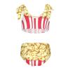 Aflyko Girls' Swimwear American Popcorn 2-Piece Bikini Set Summer Swimsuit Vacation Bathing Suit Hawaii Beachwear Water Sport Tankini Set 9-10T view 2