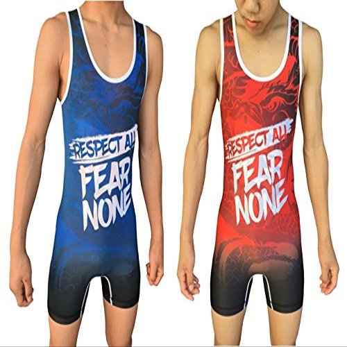 TRI-TITANS Respect All Fear Non Reversible Wrestling Singlet V1 (Adult L)