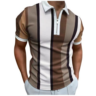 Mens Zipper Polo Shirts Short Sleeve Casual Slim Fit Athletic Tennis Golf Polos T-Shirt Tops Blouses and Shirts