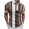 Mens Zipper Polo Shirts Short Sleeve Casual Slim Fit Athletic Tennis Golf Polos T-Shirt Tops Blouses and Shirts view 1