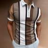 Mens Zipper Polo Shirts Short Sleeve Casual Slim Fit Athletic Tennis Golf Polos T-Shirt Tops Blouses and Shirts view 2