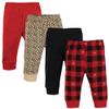 Hudson Baby Unisex Baby Cotton Pants and Leggings, Gold Heart Plaid, 9-12 Months view 1