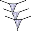 Men's Printed Bikini Thong Underwear Triangle Back G-string Bulge Pouch Bottoms Jocksrtap Tangas 3-Pack(Purple Wave) L view 1