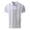 Mens Zipper Polo Shirts Short Sleeve Casual Slim Fit Athletic Tennis Golf Polos T-Shirt Tops Blouses and Shirts view 3