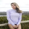 AXESEA Women Rash Guard Long Sleeve Active Top UPF 50+ Rashguard Swim Shirt Surf Swimwear Purple view 3