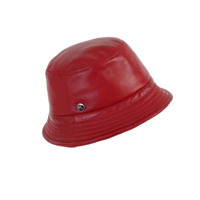 Mumcu's Leather Bucket Women Sun Retro Hat Fashion Fisherman Fishing Cap (as1, Alpha, m, Red)