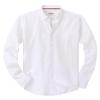 Alimens & Gentle Boys Long Sleeve Solid Button Down Oxford Shirt Collared Cotton Top with Chest Pocket White view 1