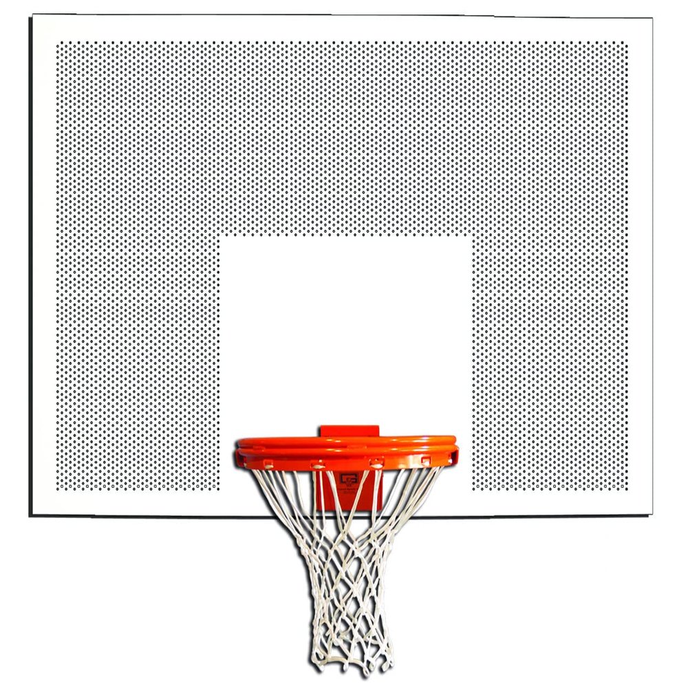 Wind Resistant Unmarked Steel Basketball Backboard 42 x 60 Rectangular Perforated Steel Backboard with White Powdercoat Finish